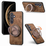 Custodia per telefono in pelle stile retrò con supporto girevole rotondo, For Samsung Galaxy A57 5G, For Samsung Galaxy A37 5G, For Samsung Galaxy A56 5G, For Samsung Galaxy A36 5G