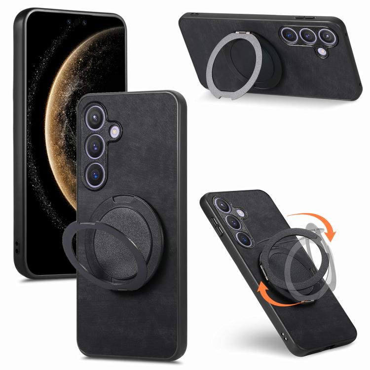 Custodia per telefono in pelle stile retrò con supporto girevole rotondo, For Samsung Galaxy A57 5G, For Samsung Galaxy A37 5G, For Samsung Galaxy A56 5G, For Samsung Galaxy A36 5G