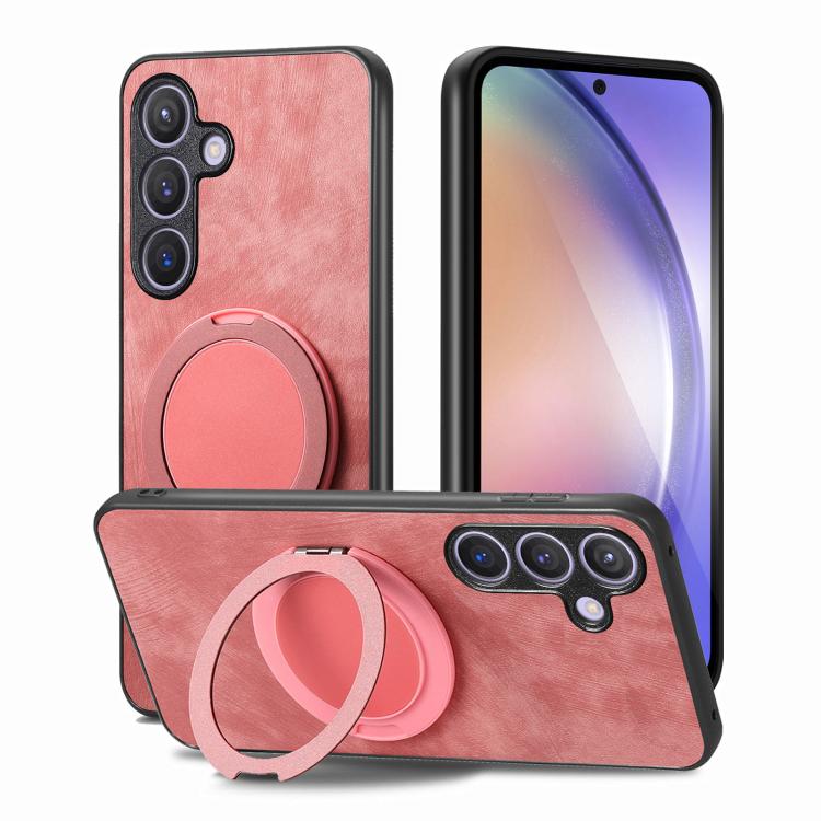 Custodia per telefono in pelle stile retrò con supporto girevole rotondo, For Samsung Galaxy A57 5G, For Samsung Galaxy A37 5G, For Samsung Galaxy A56 5G, For Samsung Galaxy A36 5G