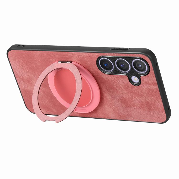 Custodia per telefono in pelle stile retrò con supporto girevole rotondo, For Samsung Galaxy A57 5G, For Samsung Galaxy A37 5G, For Samsung Galaxy A56 5G, For Samsung Galaxy A36 5G