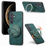Custodia per telefono in pelle stile retrò con supporto girevole rotondo, For Samsung Galaxy A57 5G, For Samsung Galaxy A37 5G, For Samsung Galaxy A56 5G, For Samsung Galaxy A36 5G