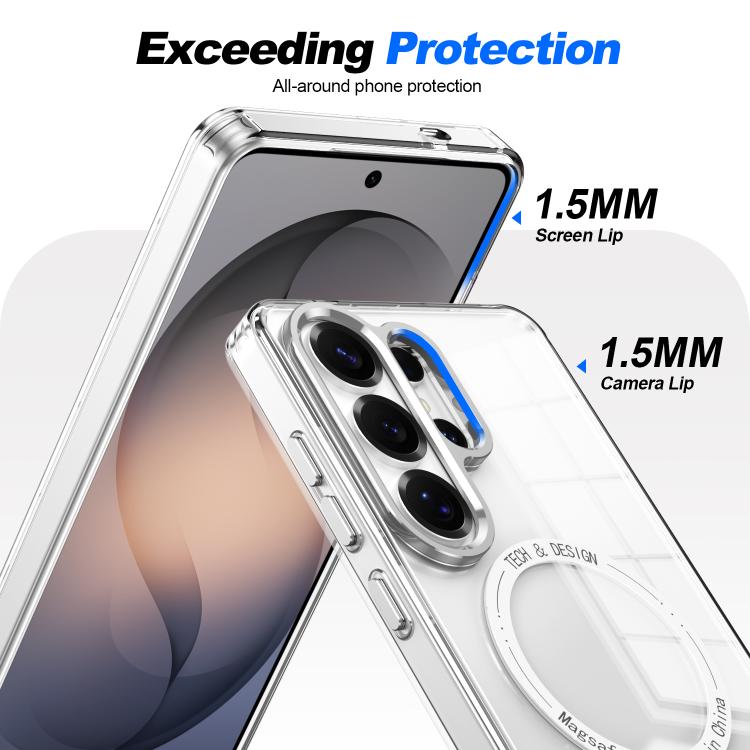 Custodia per telefono antiurto con cornice a occhio di gatto galvanizzata e magnete MagSafe., For Samsung Galaxy S26+ 5G, For Samsung Galaxy S26 Ultra 5G, For Samsung Galaxy S26 5G, For Samsung Galaxy S25 5G