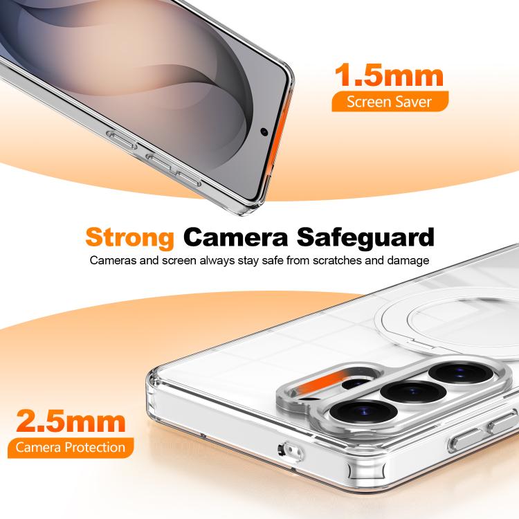 Custodia per telefono antiurto con cornice a occhio di gatto galvanizzata e magnete MagSafe., For Samsung Galaxy S25+ 5G, For Samsung Galaxy S25 Ultra 5G, For Samsung Galaxy A55 5G, For Samsung Galaxy A35 5G