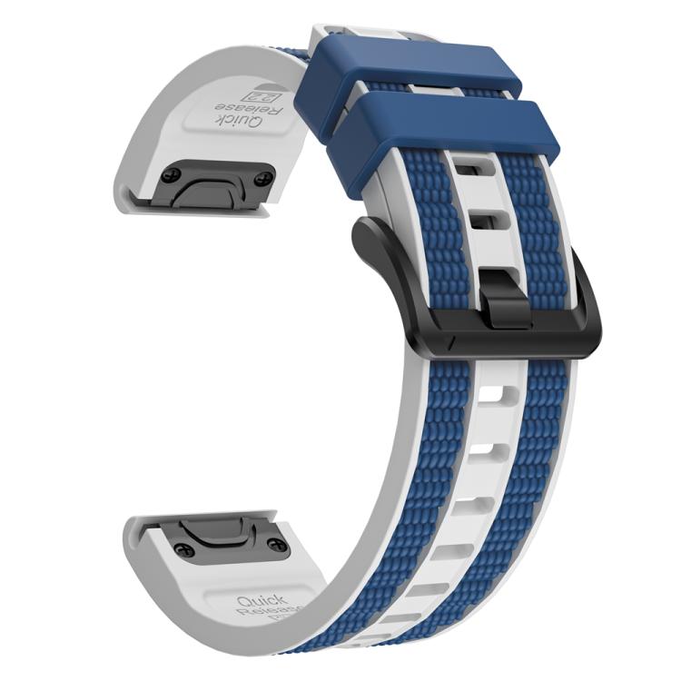 Cinturino sportivo in silicone a sgancio rapido, bicolore, per orologio., For Garmin 26mm, For Garmin 22mm