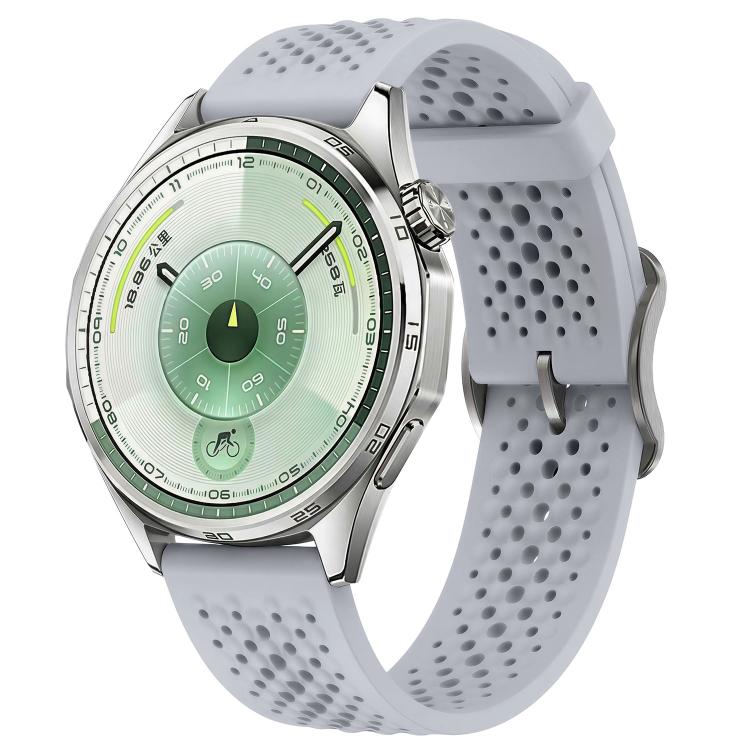 Cinturino per orologio in silicone traforato e traspirante con fibbia ad ardiglione., 18mm, 20mm