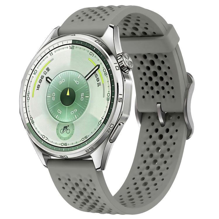 Cinturino per orologio in silicone traforato e traspirante con fibbia ad ardiglione., 18mm, 20mm