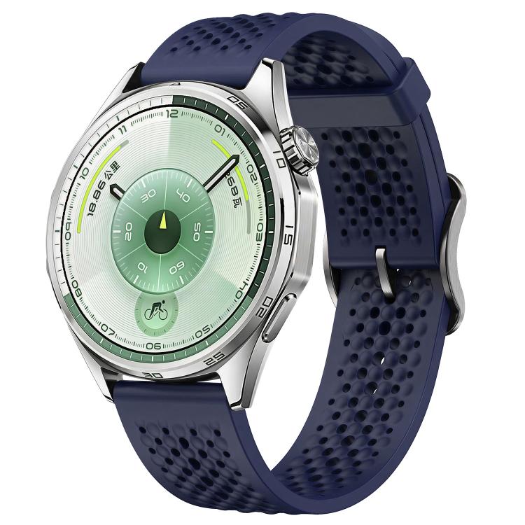 Cinturino per orologio in silicone traforato e traspirante con fibbia ad ardiglione., 22mm