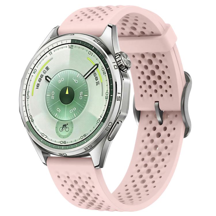 Cinturino per orologio in silicone traforato e traspirante con fibbia ad ardiglione., 22mm