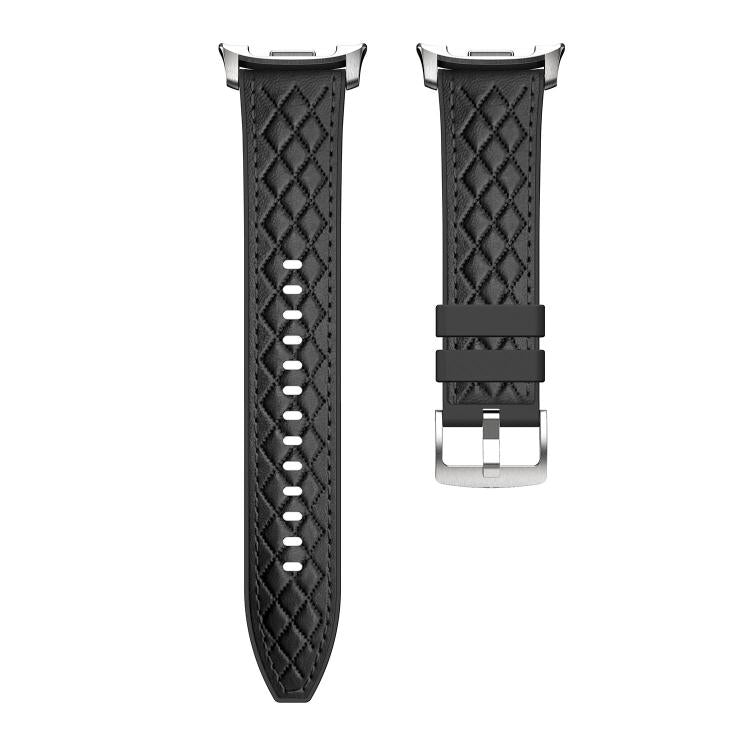Cinturino per orologio in silicone effetto pelle vegana con texture a diamante., For Samsung Galaxy Watch8 / Watch8 Classic