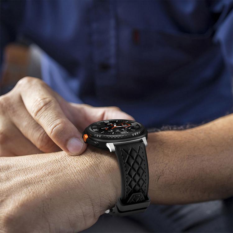 Cinturino per orologio in silicone effetto pelle vegana con texture a diamante., For Samsung Galaxy Watch8 / Watch8 Classic