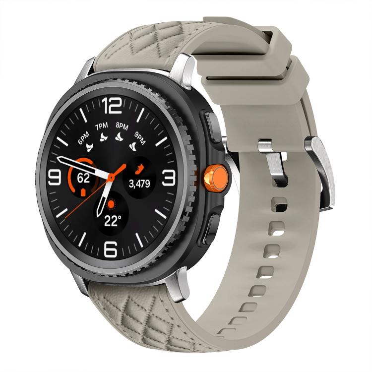 Cinturino per orologio in silicone effetto pelle vegana con texture a diamante., For Samsung Galaxy Watch8 / Watch8 Classic