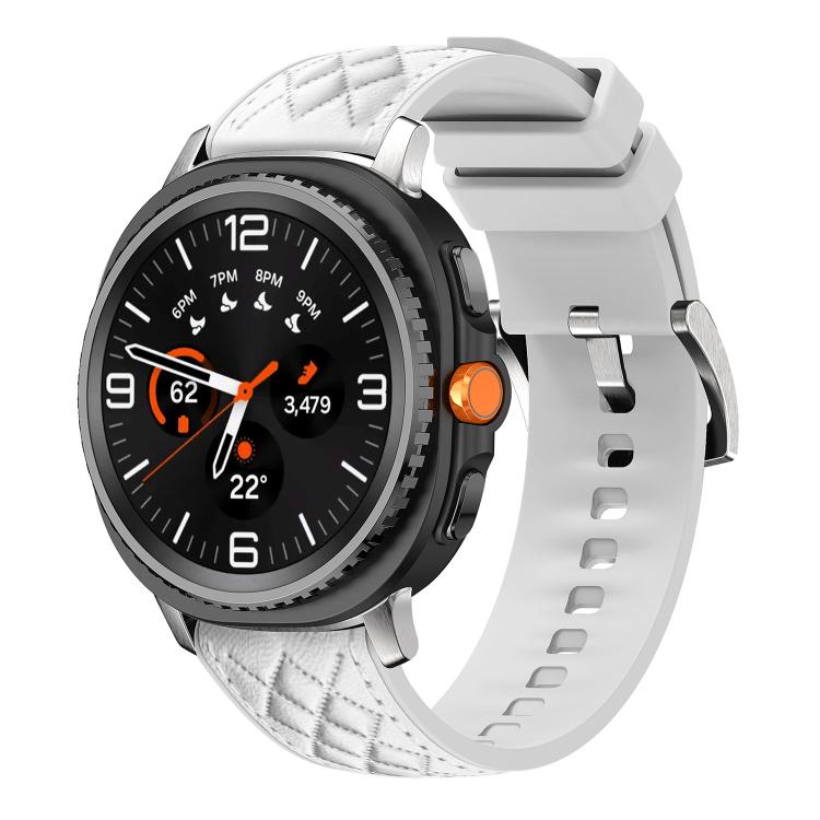 Cinturino per orologio in silicone effetto pelle vegana con texture a diamante., For Samsung Galaxy Watch8 / Watch8 Classic