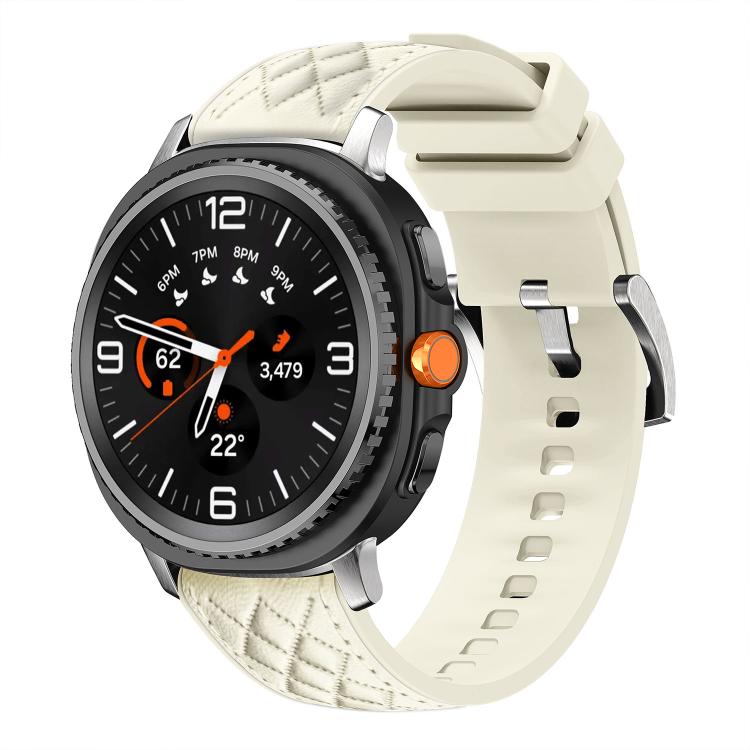 Cinturino per orologio in silicone effetto pelle vegana con texture a diamante., For Samsung Galaxy Watch8 / Watch8 Classic