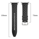 Cinturino per orologio in silicone effetto pelle vegana con texture a diamante., For Samsung Galaxy Watch8 / Watch8 Classic