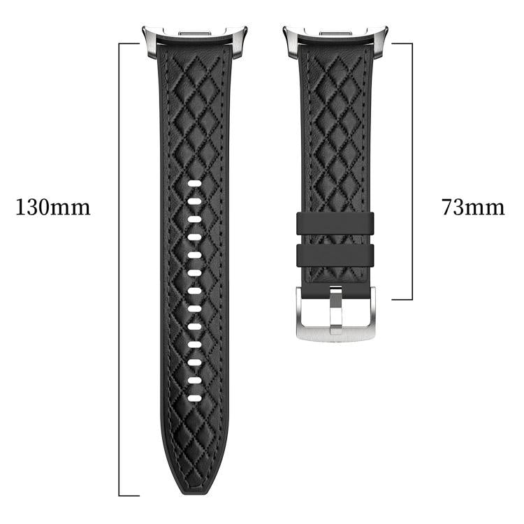 Cinturino per orologio in silicone effetto pelle vegana con texture a diamante., For Samsung Galaxy Watch8 / Watch8 Classic