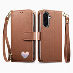Portafoglio con cerniera a forma di cuore fantasy, custodia per telefono in pelle vegana con cinturino, For Samsung Galaxy M15 5G, For Samsung Galaxy A55 5G, For Samsung Galaxy A35 5G, For Samsung Galaxy S24 Ultra 5G