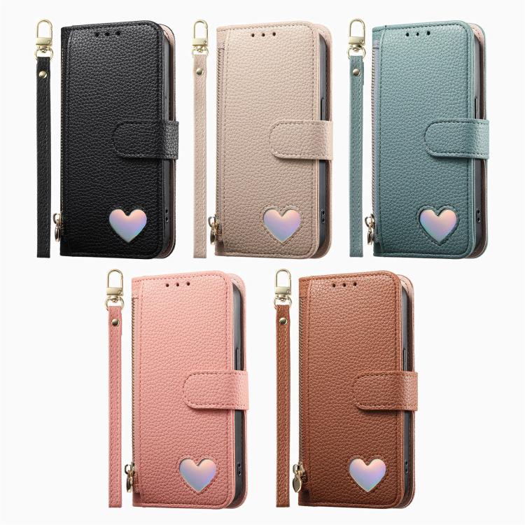 Portafoglio con cerniera a forma di cuore fantasy, custodia per telefono in pelle vegana con cinturino, For Samsung Galaxy A15, For Samsung Galaxy A05s, For Samsung Galaxy A25 5G, For Samsung Galaxy S23 FE 5G