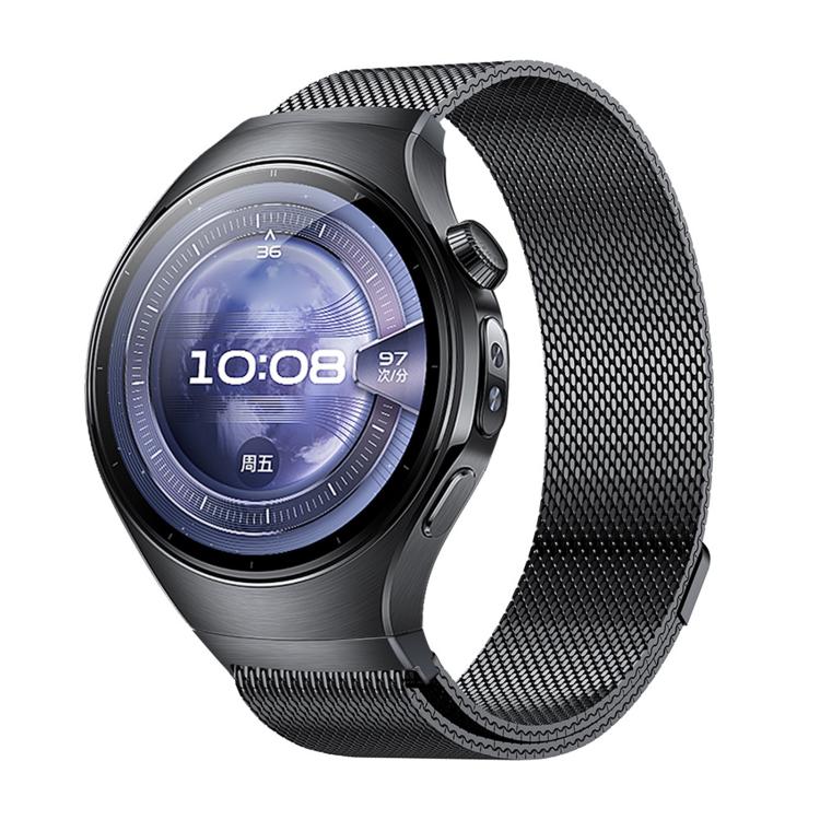 Pulsante Interfaccia senza soluzione di continuità Cinturino per orologio Milanese magnetico in acciaio inossidabile, For Huawei Watch 5 46mm