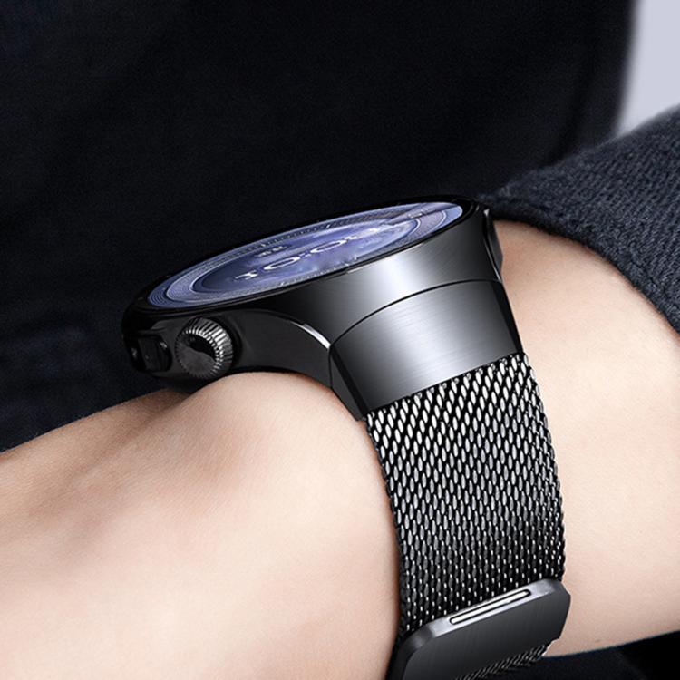 Pulsante Interfaccia senza soluzione di continuità Cinturino per orologio Milanese magnetico in acciaio inossidabile, For Huawei Watch 5 46mm