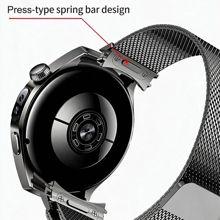 Pulsante Interfaccia senza soluzione di continuità Cinturino per orologio Milanese magnetico in acciaio inossidabile, For Huawei Watch 5 46mm
