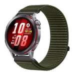 Cinturino per orologio in nylon intrecciato con chiusura a strappo e interfaccia metallica., For Huawei Watch GT Runner 2