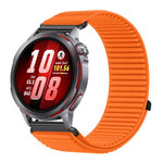 Cinturino per orologio in nylon intrecciato con chiusura a strappo e interfaccia metallica., For Huawei Watch GT Runner 2