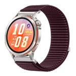 Cinturino per orologio in nylon intrecciato con chiusura a strappo e interfaccia metallica., For Huawei Watch GT Runner 2