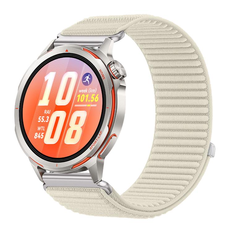 Cinturino per orologio in nylon intrecciato con chiusura a strappo e interfaccia metallica., For Huawei Watch GT Runner 2