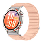 Cinturino per orologio in nylon intrecciato con chiusura a strappo e interfaccia metallica., For Huawei Watch GT Runner 2