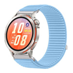 Cinturino per orologio in nylon intrecciato con chiusura a strappo e interfaccia metallica., For Huawei Watch GT Runner 2