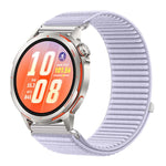 Cinturino per orologio in nylon intrecciato con chiusura a strappo e interfaccia metallica., For Huawei Watch GT Runner 2