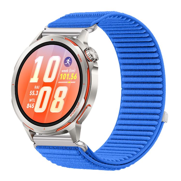 Cinturino per orologio in nylon intrecciato con chiusura a strappo e interfaccia metallica., For Huawei Watch GT Runner 2