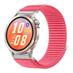 Cinturino per orologio in nylon intrecciato con chiusura a strappo e interfaccia metallica., For Huawei Watch GT Runner 2
