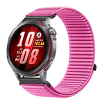 Cinturino per orologio in nylon intrecciato con chiusura a strappo e interfaccia metallica., For Huawei Watch GT Runner 2