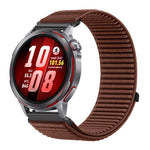 Cinturino per orologio in nylon intrecciato con chiusura a strappo e interfaccia metallica., For Huawei Watch GT Runner 2