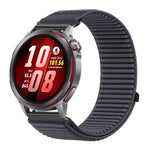 Cinturino per orologio in nylon intrecciato con chiusura a strappo e interfaccia metallica., For Huawei Watch GT Runner 2