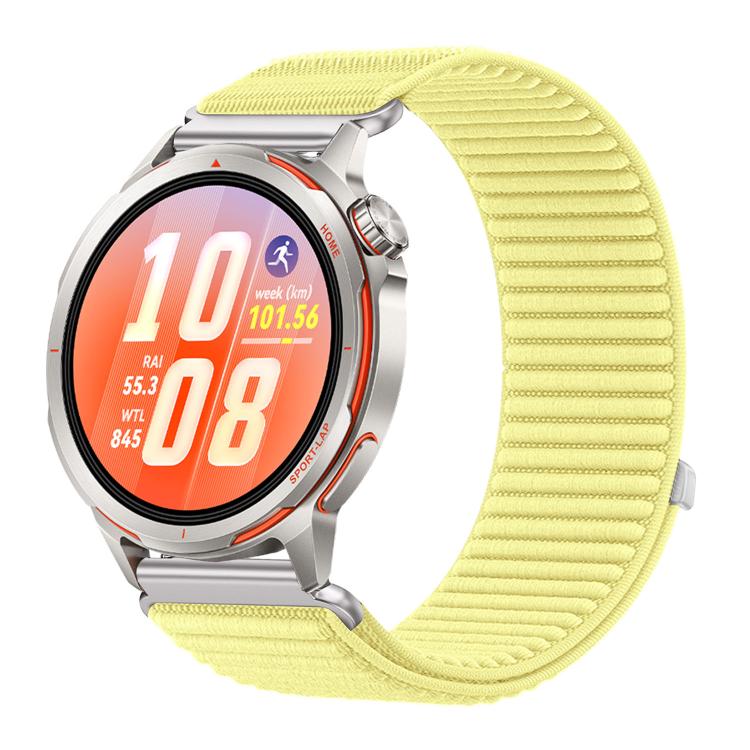 Cinturino per orologio in nylon intrecciato con chiusura a strappo e interfaccia metallica., For Huawei Watch GT Runner 2