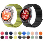 Cinturino per orologio in nylon intrecciato con chiusura a strappo e interfaccia metallica., For Huawei Watch GT Runner 2