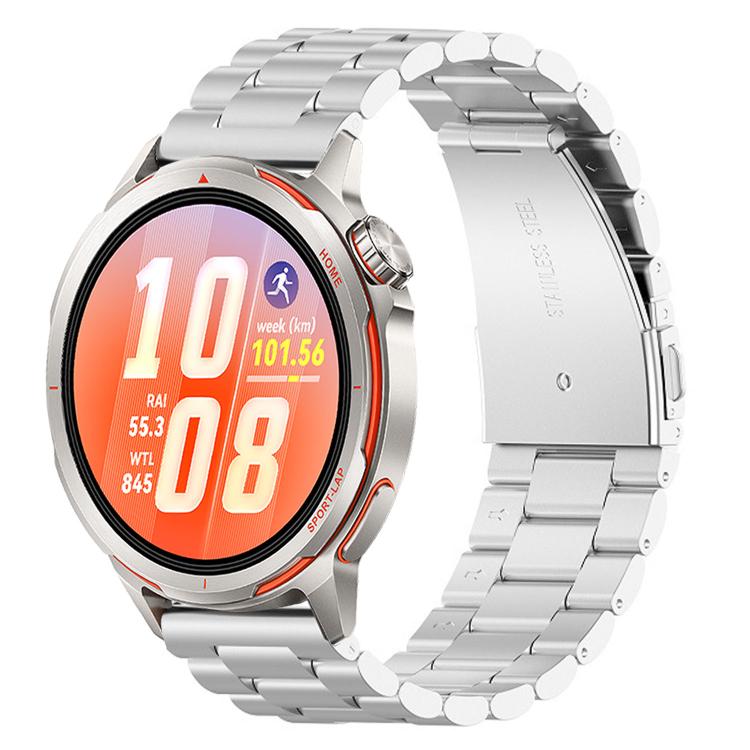 Cinturino per orologio in acciaio inossidabile con chiusura pieghevole a tre perline, For Huawei Watch GT Runner 2