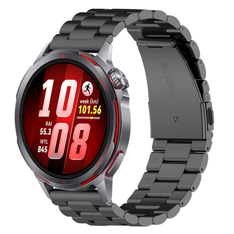 Cinturino per orologio in acciaio inossidabile con chiusura pieghevole a tre perline, For Huawei Watch GT Runner 2