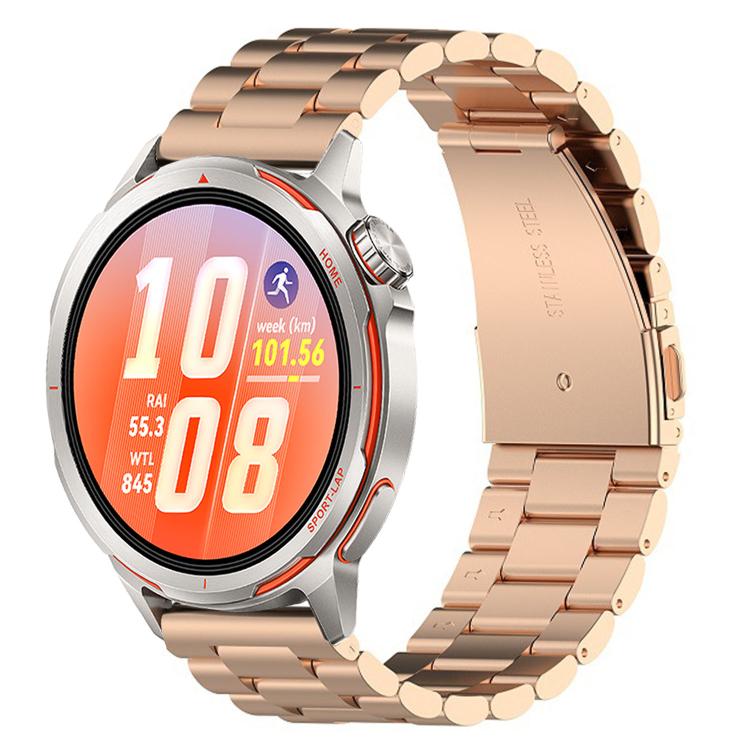 Cinturino per orologio in acciaio inossidabile con chiusura pieghevole a tre perline, For Huawei Watch GT Runner 2