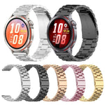 Cinturino per orologio in acciaio inossidabile con chiusura pieghevole a tre perline, For Huawei Watch GT Runner 2