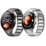Cinturino per orologio in acciaio inossidabile con pulsante a pressione senza soluzione di continuità e tre perline magnetiche., For Huawei Watch 4 Pro