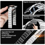 Cinturino per orologio in acciaio inossidabile con pulsante a pressione senza soluzione di continuità e tre perline magnetiche., For Huawei Watch 4 Pro