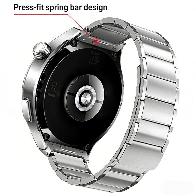 Cinturino per orologio in acciaio inossidabile con pulsante a pressione senza soluzione di continuità e tre perline magnetiche., For Huawei Watch 4 Pro