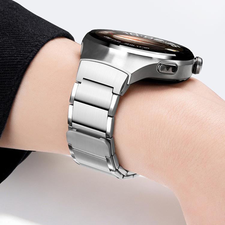 Cinturino per orologio in acciaio inossidabile con pulsante a pressione senza soluzione di continuità e tre perline magnetiche., For Huawei Watch 4 Pro
