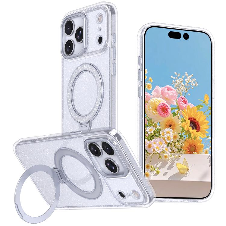 Custodia per telefono con supporto magnetico glitterato a forma di stella, For iPhone 18 Pro / 17 Pro, For iPhone 18 Pro Max / 17 Pro Max, For iPhone 17