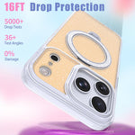 Custodia per telefono con supporto magnetico glitterato a forma di stella, For iPhone 18 Pro / 17 Pro, For iPhone 18 Pro Max / 17 Pro Max, For iPhone 17