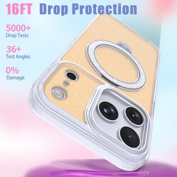 Custodia per telefono con supporto magnetico glitterato a forma di stella, For iPhone 18 Pro / 17 Pro, For iPhone 18 Pro Max / 17 Pro Max, For iPhone 17
