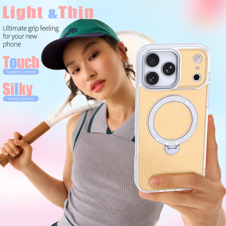 Custodia per telefono con supporto magnetico glitterato a forma di stella, For iPhone 18 Pro / 17 Pro, For iPhone 18 Pro Max / 17 Pro Max, For iPhone 17